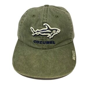 Cozumel Mexico Fishing Green Beach Cap Strap Back Trucker Hat Shark